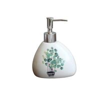 DSFIHJO Ensemble distributeur de Savon Planta Verde Accesorios de baño Set Dispensador jabón/Soporte for Cepillo Dientes/Vaso/Jabonera Productos Juego de baño Accesorios Completo(Lotion Bottle)