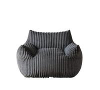 DSFIHJO Funda Puff Funda Gruesa y de Piel sintética for puf 【¡Sin Relleno! ¡Debes Comprar el Relleno por Separado!】 para la Sala de Estar(1-Seat-Dark Grey)