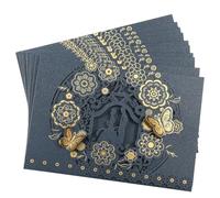 DSFIHJO Invitaciones Boda 10 unids/pack 3D mariposa Tarjetas de invitación boda flor novia novio ahueca hacia fuera los titulares tarjetas papel perla brillante Universal(10pcs Blue Card)