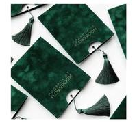 DSFIHJO Invitaciones Boda 100 Uds. Sobres y borlas de estilo franela Tarjeta De Invitación Boda personalizada hecha a mano Universal(Green,100 piece)