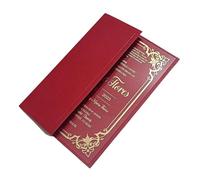 DSFIHJO Invitaciones Boda 50 unidades de papel esmeralda, cubierta tarjeta invitación for fiesta boda, sin hoja interior, sobre, sello cera, cinta y flor Universal(Red)