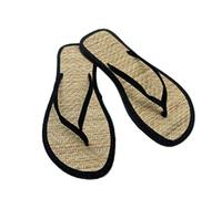 DSFIHJO Pantuflas De Paja For Mujer Chanclas Planas For Mujer, Sandalias Cómodas Antideslizantes De Ratán, Chanclas For El Baño Y El Hogar(Black,41)