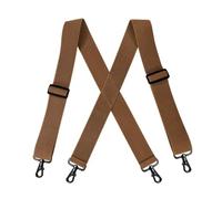 DSFIHJO Tirantes para pantalones hombre 1 pieza de tirantes anchos moda for hombre con hebilla gancho y 4 clips elásticos for, accesorio trabajo Tirantes elásticos para pantalones hombre(Camel)