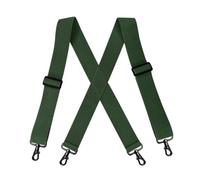 DSFIHJO Tirantes para pantalones hombre 1 pieza de tirantes anchos moda for hombre con hebilla gancho y 4 clips elásticos for, accesorio trabajo Tirantes elásticos para pantalones hombre(Deep Green)