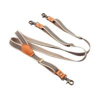 DSFIHJO Tirantes para pantalones hombre Tirantes ajustables de 3 ganchos for pantalones, con diseño rayas, for hombre Tirantes elásticos para pantalones hombre(Beige)