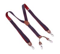 DSFIHJO Tirantes para pantalones hombre Tirantes de cuero 2,5 cm ancho con 4 ganchos for hombre y mujer, tirantes retro espalda en Y Tirantes elásticos para pantalones hombre(PINK)