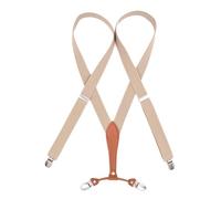 DSFIHJO Tirantes Traje Hombre Tirantes de moda for hombre y mujer, 2,5 cm ancho, 4 clips, elásticos ajustables, regalo for papá esposo Ajustable(Beige)