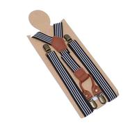 DSFIHJO Tirantes Traje Hombre Tirantes elásticos a rayas for hombre, de bronce, con clip, for mujer, 2,5 cm ancho, ajustables for boda Ajustable(Black)