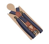 DSFIHJO Tirantes Traje Hombre Tirantes elásticos a rayas for hombre, de bronce, con clip, for mujer, 2,5 cm ancho, ajustables for boda Ajustable(Blue)