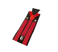 DSFIHJO Tirantes Traje Hombre Tirantes elásticos ajustables con clip for hombre y mujer, de 2,5 cm ancho Ajustable(Red)