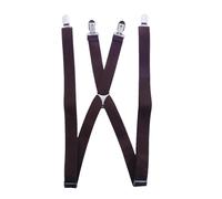 DSFIHJO Tirantes Traje Hombre Tirantes elásticos ajustables for hombre y mujer, 2,5 cm de ancho, 4 clips Ajustable(Brown)