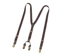DSFIHJO Tirantes Traje Hombre Tirantes retro unisex for hombre, 2/2,5 x 120 cm, 4 clips, tipo Y, con correa elástica, accesorio informal, suspensorio masculino Ajustable(Coffee-20mm)