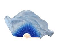 DSFIHJO Velo de Abanico de Baile Grande de Seda Real, un par de Accesorios for Disfraz de Danza del Vientre, Accesorios de Bailarina con gradiente Fluido(Blue,2pcs Right Hand)