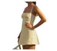 DSFIHJO Vestido Deportivo Vestido de Tenis Golf con Almohadilla, Conjunto Deportivo Yoga for Mujer, Ropa Entrenamiento, bádminton, Deportiva Vestido Padel Mujer(Yellow,S)