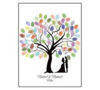 DSFVERVD Árbol de Huellas Digitales de Boda 16 Inch Photo Frame Fingerprint