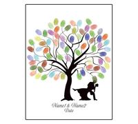 DSFVERVD Árbol de Huellas Digitales de Boda 16 Inch Photo Frame Fingerprint