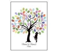 DSFVERVD Árbol de Huellas Digitales de Boda 16 Inch Photo Frame Fingerprint
