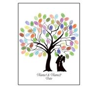 DSFVERVD Árbol de Huellas Digitales de Boda 16 Inch Photo Frame Fingerprint