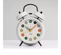 dsgaSETewt Despertador, Timbre Doble de 4" silencioso, sin tictac, a Pilas, Extra Fuerte(White)