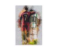 DSGFR Lionel Messi Cristiano Ronaldo Football Superstar Póster Pintura decorativa Lienzo Arte de Pared Sala de estar Póster Pintura Dormitorio 20x30 pulgadas (50x75cm)