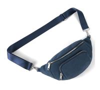 DSGUTWO Riñonera de mezclilla para mujer, bolsa de dinero de viaje, bolsa de pecho, riñonera de moda para correr, deportes al aire libre, senderismo, Azul oscuro, Talla única