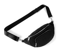 DSGUTWO Riñonera de mezclilla para mujer, bolsa de dinero de viaje, bolsa de pecho, riñonera de moda para correr, deportes al aire libre, senderismo, Negro -, Talla única