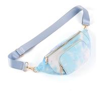 DSGUTWO Riñonera de mezclilla para mujer, bolsa de dinero de viaje, bolsa de pecho, riñonera de moda para correr, deportes al aire libre, senderismo, Azul, Talla única