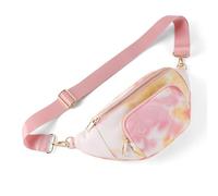 DSGUTWO Riñonera de mezclilla para mujer, bolsa de dinero de viaje, bolsa de pecho, riñonera de moda para correr, deportes al aire libre, senderismo, Rosado, Talla única