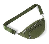DSGUTWO Riñonera de mezclilla para mujer, bolsa de dinero de viaje, bolsa de pecho, riñonera de moda para correr, deportes al aire libre, senderismo, Verde militar, Talla única