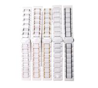 DSHDFJ 14 15 16 17 18 19 20 21 22 23 24 Mm Banda De Cerámica De Lujo Blanco Negro Rosa Oro Reloj De Mujer For Hombre Correa Pulsera Cinturón(White and silver,14mm)