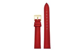 DSHDFJ 14 Mm 16 18 20 Correa De Reloj Lisa Cuero Genuino Compatible con Fossil Citizen Pulsera DW For Mujer Azul Cielo Rosa Marrón(Red-Gold,20mm)