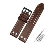 DSHDFJ Banda de reloj de cuero genuino de 20 mm 22 mm compatible con el reloj de campo de Hamilton Khaki H760250 H77616533 Reloj de reloj de reloj banda de correa hebilla(Brown white black,22mm)