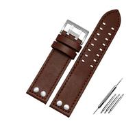 DSHDFJ Banda de reloj de cuero genuino de 20 mm 22 mm compatible con el reloj de campo de Hamilton Khaki H760250 H77616533 Reloj de reloj de reloj banda de correa hebilla(Brown silver,20mm)