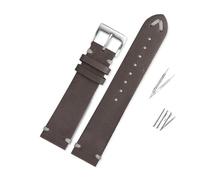 DSHDFJ Candiones de relojes compatibles con ORIS 65 Réplica de cuero Reloj de cuero Serie de buceo Anillo de cobre Corona de bronce Reloj Retro Reloj Retro Banda Pin Hebilla 20(Dark brown-steel_20mm)