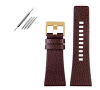 DSHDFJ - Correa de reloj compatible con diesel/POlice para hombre, tamaño grande, 26 mm, 28 mm, 30 mm, 32 mm, color negro y marrón, 32mm