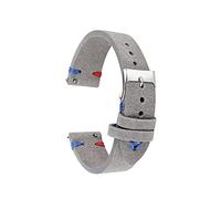 DSHDFJ Correas De Reloj Vintage De Cuero De Ante Genuino, Correa De Reloj De Terciopelo Hecha A Mano, Correa De Repuesto De 18mm, 20mm, 22mm Y 24mm(Grey with re BU,24mm)