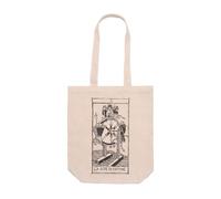 DSHIRT14 Bolso Tote Bag con fuelle Tarot De Marseille X La Roue de la Fortune Rueda de la Fortune Bolsa Simbólica, Símbolo de cambio, Ciclismo y Destino, Shopper bag Asas Largas