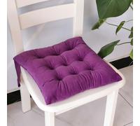DSHUB Cojín para Silla Morado con Lazos, Paquete de 2, para Comedor, Cuadrado, de 45 x 45 x 8 cm de Grosor, para Cocina, Interior y Exterior, para Sala de Estar, Patio, jardín y Oficina.