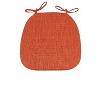 DSHUB Cojines de Interior para sillas de Comedor, Suaves y cómodos, con Lazos y Respaldo Antideslizante, Funda extraíble, 43 x 41 x 3 cm, Color Naranja, 4 Piezas