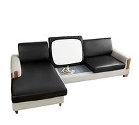 DSHUB Funda de cojín elástica de Piel sintética Resistente al Agua para sofá, Color Negro, para un Solo Asiento, Funda de Almohada para sillón, se Adapta a la mayoría de los Muebles, fácil de Limp