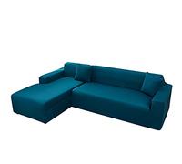DSHUB Funda de sofá elástica de 1 Plaza RightDesign, Color Liso, Azul y Verde, Tejido de poliéster, Ajuste Universal, protección para sillón, fácil de Limpiar.