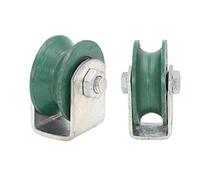 DSHUB Rueda giratoria con Ranura en U de 2", Ruedas de Alta Resistencia, polea direccional de Hierro Fundido, Rueda de riel, Doble rodamiento, para Tubo Redondo, maquinaria Industrial, Puerta Corr