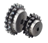 DSHYTDRF 1 Uds 08B-2 piñón de Doble for Fila 10 Dientes a 25 Dientes Paso 12,7mm diámetro 25mm-105mm Acero A3 for Cadena 08B-2(15 Teeth)