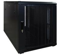 DSIT 12U - Armario pequeño para servidores - Con puerta frontal perforada (ancho x profundidad x alto) 600 x 1000 x 720 mm - Negro