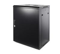 DSIT Armario de Pared de 15U con Puerta metálica de 600x450x770 mm (an. x f. x al.) - Negro