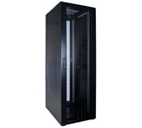 DSIT Armario para servidores 37HE de 19 pulgadas, con puerta frontal perforada (ancho x profundidad x alto), 600 x 800 x 1800 mm, color negro, con cerradura, capacidad de carga de 800 kg, diseño