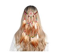 DSJTCH Bandas de cabeza for mujer Festival Accesorios for el cabello Cuerda de plumas Turban Ladies Ajustar Hairband (Color : CB0335-C, Size : 8 inch)