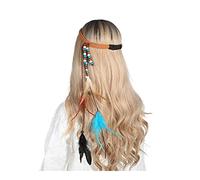 DSJTCH Bandas de cabeza for mujer Festival Accesorios for el cabello Cuerda de plumas Turban Ladies Ajustar Hairband (Color : CB0341-B, Size : 8 inch)