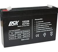 DSK 10320 - Batería de Plomo AGM Recargable Sellada de 6V y 7Ah. Ideal para Coche y motos eléctricos para niños, Patinetes, Sistemas SAI/UPS, Sistemas de seguridad y comunicación, Luces de emergencia…