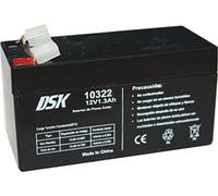 DSK 10322 - Batería de Plomo AGM Recargable y Sellada de 12V y 1,3Ah. Ideal para Alarmas del hogar e Industria, Patinetes Eléctricos, Juguetes Eléctricos, Cercados, Balanzas...